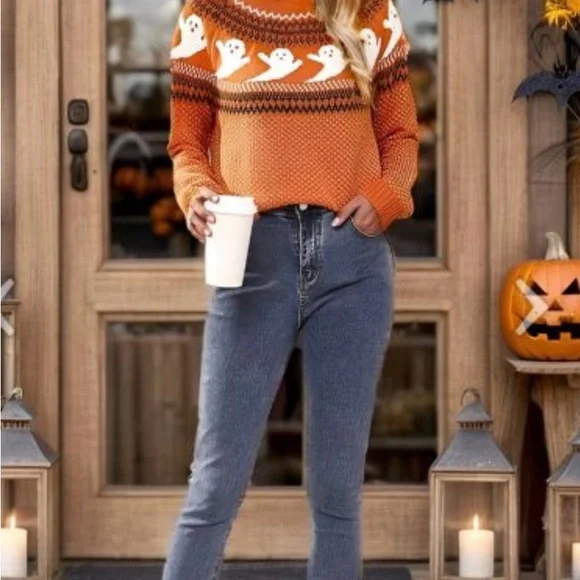 Ghostly Fun Retro Fair Isle Print Sweater - Picture 11 of 16